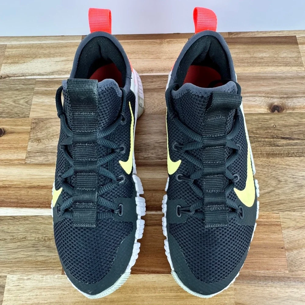 Nike Free Metcon 4 Training Shoes Black‎ Yellow Orange Womens Size 8.5